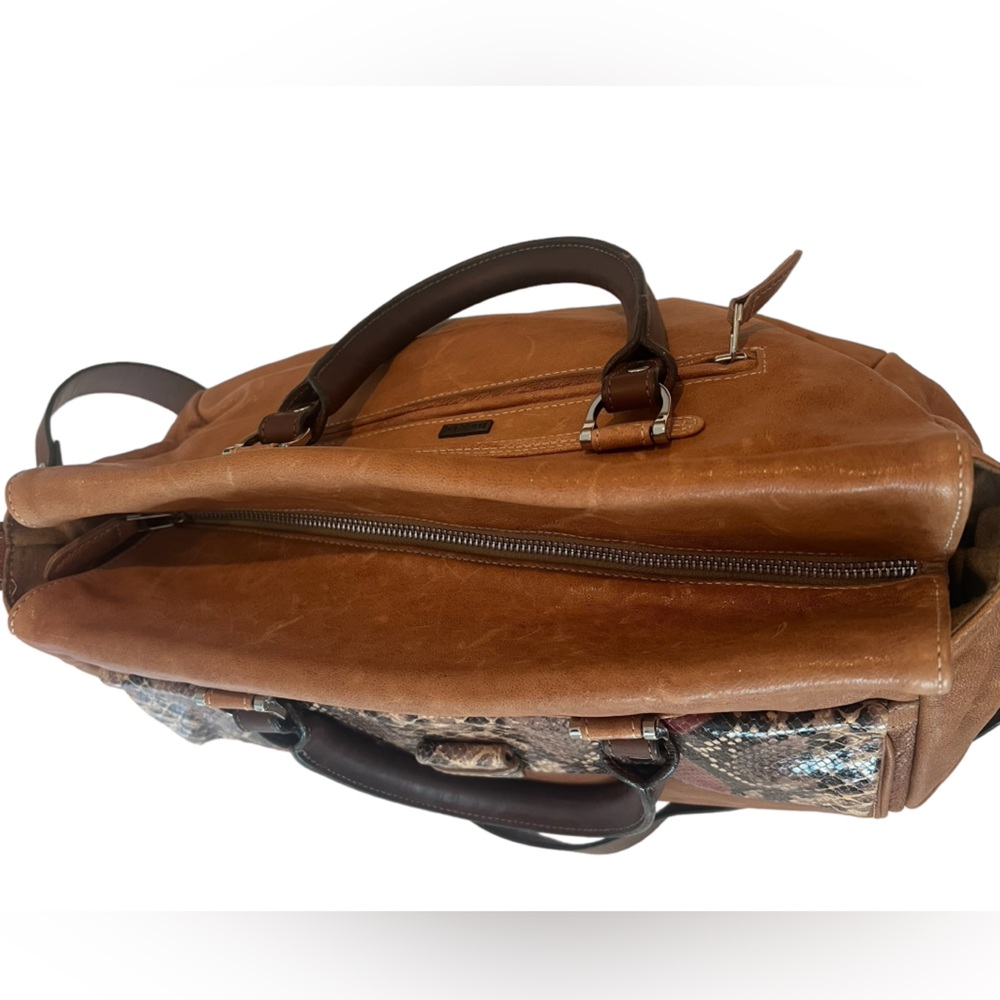 Be & D Crossbody/Satchel With Python Skin Accents… - image 7